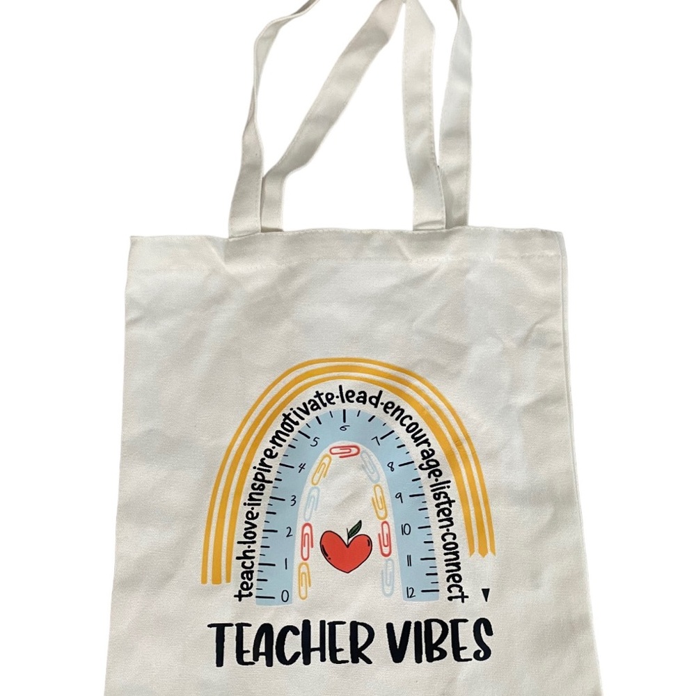 New Canvas Tote/Shoulder/Book Bag for Teacher. Great Teacher Gift